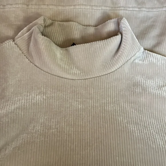 VTG Y2K Lee Riveted Stretchy Ribbed Velour Mock - Picture 2 of 9